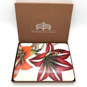 Jason NY Botanical Garden Placemats Set of 6 Amaryllis Floral Excellent